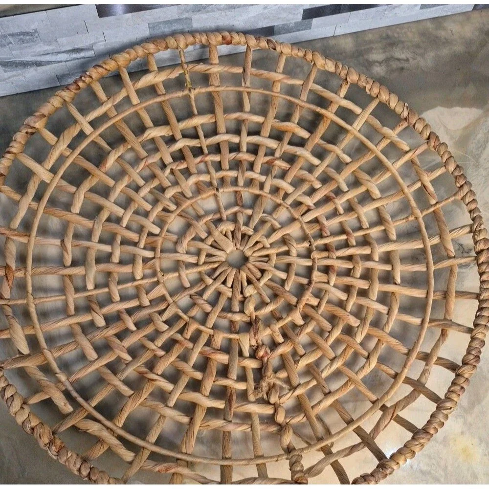 Water Hycinth Handmade Rattan Basket Boho Style Decor 19